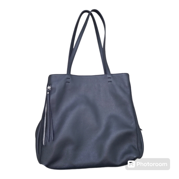 Viola Castellani Black Pebble Italian Leather Shoulder Tote Bag - Picture 2 of 16